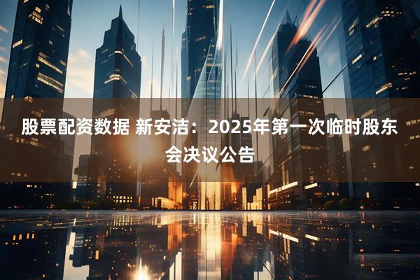 股票配资数据 新安洁：2025年第一次临时股东会决议公告